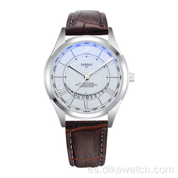Reloj de pulsera con diseño de calendario YAZOLE 410 para hombre, reloj de cuarzo famoso de lujo de marca superior, relojes impermeables informales de moda masculina